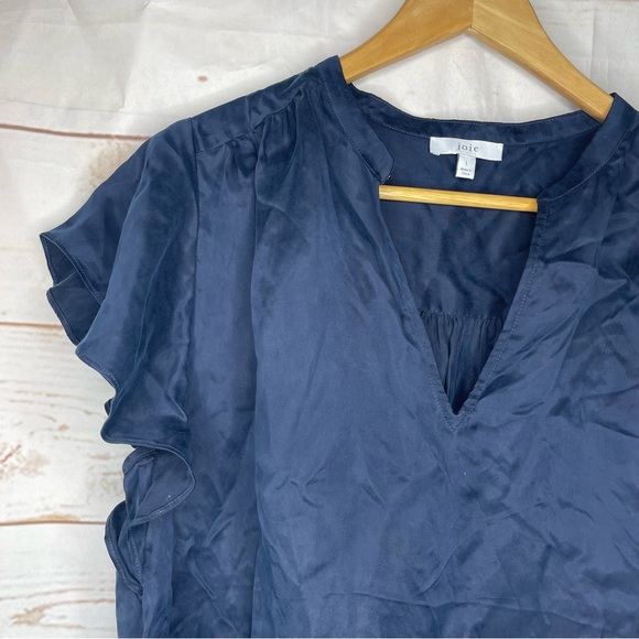 Joie • Blouse • 100% Curpo • Large • Blue • Lightweight - Picture 4 of 8